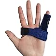 Trigger Finger Splint,Adjustable Finger Support Brace Bonus Fastening Tape for Alleviating Finger Locking,Popping,Bending,Stiffness,Tendon Release and Pain Relief from Stenosing Tenosynovitis (Blue)