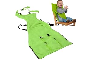 ONATISMAGIN Sièges de chaise haute portables pour bébé, Housse de Siège pour Chaise Haute Toddler, harnais de voyage pour bébé avec ceinture à sangles réglables pour tout-petits mangeant (Vert)