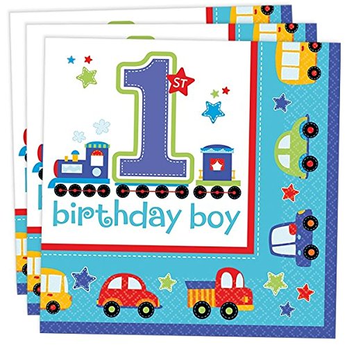 Amscan 33 cm, All Aboard Birthday Servietten