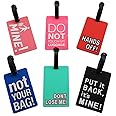 Mziart Funny Luggage Tags Set of 6 Colorful Unique Travel Baggage Bag Tags Suitcase Identify Labels for Women Men