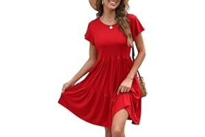 Zetieny Abito Estivo Donna Manica Corta Vestiti Casual Abito Mare Spiaggia Eleganti Mini Abiti con Tasche