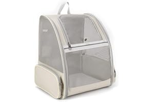 KIEPOAR Pet Backpack Transport Bag for Dogs Cats 7.5 kg, Large Portable Cat Backpack Dog Backpack Transparent Top Opening Travel Airline Approved, Mesh Pet Carrier Bag Breathable