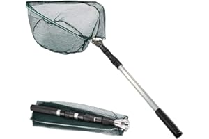 MI CASA Telescopic Fishing Landing Net Foldable Collapsible Extensible Foldable Portable for Bird Fish Catch Release Lightweight Portable Aluminum Alloy Frame