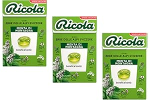 Ricola® | Bonbons à la menthe des montagnes | Bonbons aux herbes sans sucre - 3 x 50 Gr