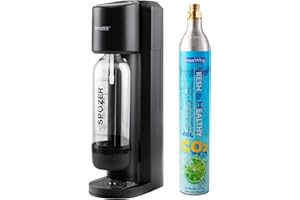 GREATWHIP Spozer Sparkling Water Maker Soda Maker Carbonated Water Machine With 1 Litre Reusable BPA Free Bottle & 60L Co2 Cylinder