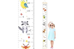 AMJKEJI Tabella di altezza per bambini, 200 × 20cm Bambini Altezza Misura Grafico, Scala di Altezza Rimovibile Tela, Parete Portatile Grafico Altezza Muro per Ragazzi, Ragazze
