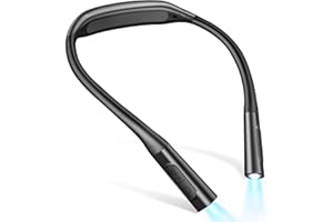 Glocusent Lampe de Lecture pour Liseuse et Livre - Lampe à Suspendre Rechargeable 100h, Lumière Réglable (5 Niveaux & Couleurs) pour Lecture Nuit, Couture. Léger et Confortable