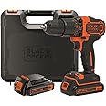 BLACK+DECKER BDCHD18KB-QW Trapano Avvitatore Con Percussione, 18 V, 2 Batterie, 0-360/0-1400 Giri/Min, Nero Arancione