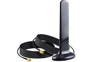 YILIANDUO 4G 5G MIMO LTE Antenna 10dBi 600-6000MHz High Gain Dual RP-SMA Male Antenna Cable with Strong Magnetic Base for 4G 5G LTE Wireless Router NB-loT Network Wireless Security Camera