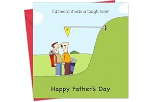 Twizler Funny Golf Father's Day Card with Tough Golf Hole Design - Funny Father's Day Card from Daughter - Funny Father's Day Card from Son - Father Day Card Funny