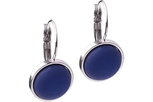 Polarisohrring "Katharina", 12mm original Polariscabochon in vielen attraktiven Farben in einer Klappbrisur aus Edelstahl, handgefertigt von Adi-Modeschmuck in Berlin