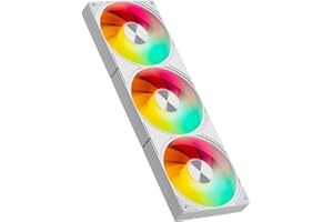 upHere gaming U3TC3 All-in-One Ventole PC ARGB, Low Noise 4-Pin PWM Ventole 120mm, High Performance 1650 RPM Hydraulic Bearing Ventola Raffreddamento, 25dB(A) Quiet Fan for PC Case CPU Cooling-Bianco