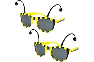 YCFISH 2 Pcs Black and Yellow Bumble Bee Sunglasses Black Yellow Antenna Halloween Party Decorations Bumblebee Party Glasses Bee Costume