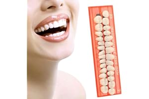 Tianbi 28Pcs/Set Fake Teeth False Teeth Sets,Resin Teeth Model,Durable Dentures Universal Resi False Teeth for Horror Prop DIY Teach Mode