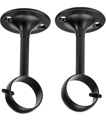 Bastone Per Tende Nero Opaco Regolabile 76-305 Cm – 2 Pezzi, Diametro 16 Mm, Con Supporti - 3