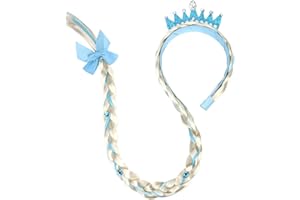 NUOGUAYI Cerchietti per Principessa, Treccia Ragazze Bambino, Parrucche lunghe intrecciate da principessa, treccia con capelli lunghi, per cosplay, ragazze, principessa, accessorio per vestire (C)