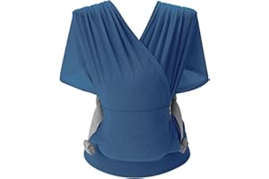 SONARIN Respirante Echarpe de Portage,Porte-bébé Ergonomique Extensible Bébé Sling Écharpe Porte Bébé Portebébé Ventral Légère Portable pour Nouveau-né Tout-petit jusqu'à 15 kg(Bleu)