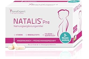 SanaExpert Natalis Pre Pack 3, Premium prenatal multivitamin Supplement with folic Acid, Iron, Vitamins, Minerals, 90 Capsules