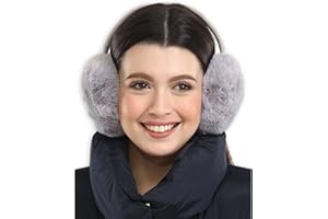Bcenoilua Women Earmuffs Winter Plush Fluffy Foldable Ear Muffs Thermal Ear Warmer for Cold Weather