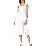 The Drop, abito longuette Kimi da donna, con spalline arricciate e corpetto a punto smock