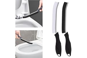 TQRR Escobillas de Baño-Cepillo Limpieza Hogar, Multifuncional Cepillo Limpieza Cerdas Duras, Inodoro, Bañera, Ranura de Puerta de Ventana y Herramientas de Limpieza (2, Negro)