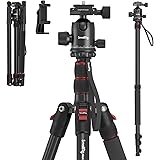 SMALLRIG Treppiede per Fotocamera Monopiede, Treppiede in Alluminio Leggero e Portatile da 72" 182 cm, Testa a Sfera a Sganci