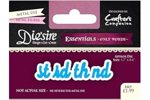 Crafter's Companion Diesire-Essentials Only Words-Number Suffixes, Metal, 6.3 x 9.7 x 0.1 cm