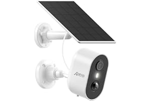 ANRAN Kamera monitoringowa 2K HD na zewnątrz, akumulator, bezprzewodowa kamera monitorująca z panelem słonecznym, wykrywanie ruchu PIR i alarm, noktowizor, obsługa Alexy, 2-drożne audio, C2 biała