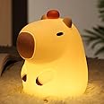 FAMIDUO Tangerine Capybara Night Light, LED Squishy Novelty Animal Night Lamp, 2 Level Dimmable Nursery Nightlight for Sleeping, Baby Kids Rechargeable Touch Lamp, Kawaii Cute Decor, Funny Gift