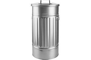 ‎BUTLERS BUTLERS Retro Mülltonne Oskar 40l Mülleimer mit Deckel und Tragegriffen | Küche Abfalleimer ideal als Mülleimer für gelben Sack, Pfandbehälter, Futtertonne, Wäschetonne und Papierkorb