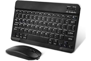 FOGCAYS Universal Ultra-Slim Keyboard Rechargeable Wireless Keyboard Portable Key-board Compatible with iPad/Samsung Tab/Lenovo Tab/iOS/Android/Windows (Black with Mouce)