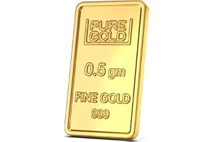 Joyalukkas 24K (999) Pure Gold Flower Design Bar 0.5 gm (500 mg) | Assayer Certified.