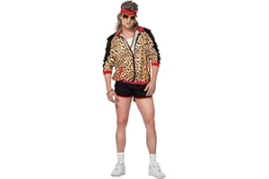 WILBERS & WILBERS 5748-80er / 90er Jahre Jogginganzug für Herren, Leoparden Print, Trainingsanzug, Karneval