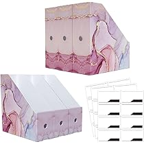 JiaWei Lot De 3 Porte Revues En Carton,10,5 X 25,5 X 31 Cm,Classeur Debout En Carton, Boîte à Magazines, Papier Porte-revues, Pour Ranger Des Livres,des Documents Fichiers,dossiers,papeterie - Blanc