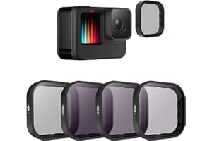 TELESIN 4-pak filtr obiektywu CPL ND8 ND16 ND32 kompatybilny z GoPro Hero 9 czarny, neutralna gęstość i polaryzacyjna zestaw filtrów obiektywu osłona obiektywu do Go Pro 9 akcesoria