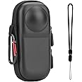 BRDRC Carrying Case for Insta 360 X4 X5 (for Original Lens Cap), Portable Small Storage Bag Protective Cover Hard Shell Travel Protector with Wrist Strap Carabiner for Insta360 X4 X5 Accessories