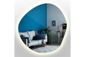 Tulup Ciepłe Światło 90 cm Lustro "Chmura" Ładne Nieregularne Lustro LED Projektowanie wnętrz