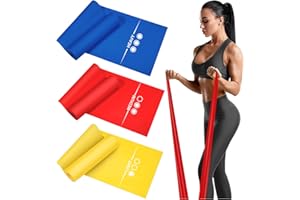 Haquno 3Pack Exercise Resistance Bands; Set with 3 Resistance Levels; Exercise Bands Resistance for Women and Men. Ideal for Strength Training, Yoga, Pilates
