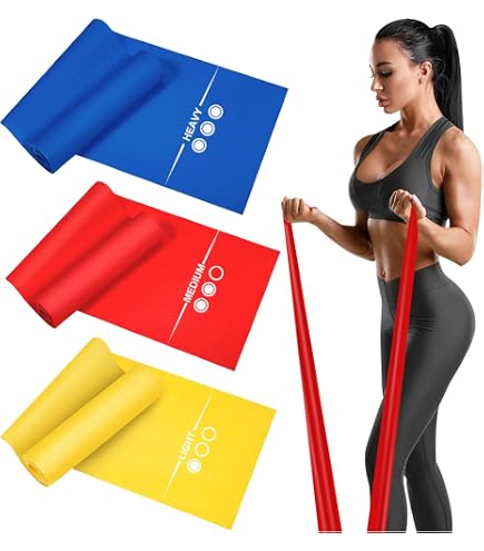 Newaner Weerstandsbanden – 5 Stuks, 30,5x5 Cm – X-Light Tot X-Heavy – Voor Pilates, Yoga, Fysiotherapie & Krachttraining – Met Opbergtas – Natuurlijk Latex