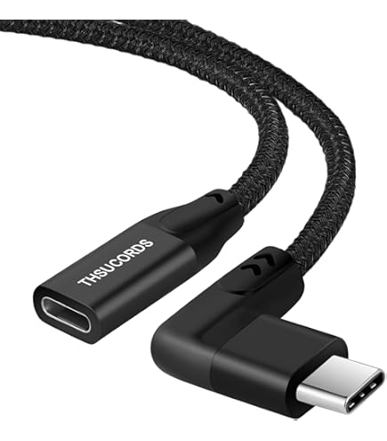 Rallonge USB C 1M - Câble A 90 Degrés D'extension USB 3.2 Type-C Mâle à Femelle Pour 100W Charge Rapide/10Gbps Synchronisation/Vidéo 4K@60Hz