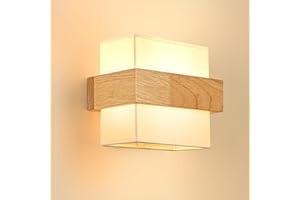 Gleonlux Aplique de Pared Interior Vintage, Apliques Pared Dormitorio Madera E14 Retro, Lamparas de Pared, Luz de Pared para Dormitorio Pasillo Escalera, Sala de Estar comedor (Bombilla no Incluida)