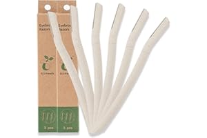 EZ TATTOO EZ Rasoir à Sourcils - 6 pièces Eco Friendly Rasoirs pour Femmes, Rasoir Biodégradable Dermaplane Rasoir pour le Visage pour Femmes Utilisation Visage et Corps
