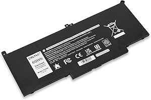 CRLYLC 7.6V 60WH F3YGT Batería de para Portátil DELL Latitude 12 7000 7280 7290 7480 Latitude 7380 7390 P29S Latitude 7480 P73G001 7490 P73G 0F3YGT DM3WC DM6WC 0DM3WC 2X39G KG7VF V4940 451-BBYE P28S