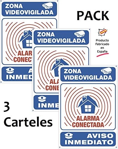 Pack of 3 Posters disuasorios A4 Indoor/Outdoor Premium and ultra-resistentes (metalicos)