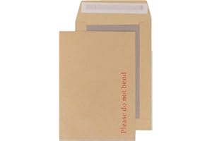 SMART BUYS Hard Board Back Envelopes - Cardboard Backed with Peel & Seal Strip - Rigid Do Not Bend Envelopes for Mailing, Shipping & Storing Documents (100, A5 Paper-C5 (229mm x 162mm))