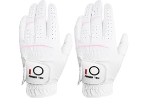 FINGER TEN Gants De Golf Femme Paire de Valeur ou Lot De 2, Gant Main Gauche Droite Temps pluvieux Confortable Doux Taille XS à XL