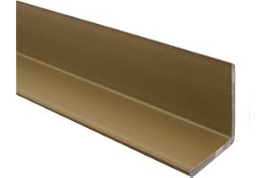 Quest Winkelprofil 27x27mm Kantenschutzwinkel Winkelleiste Eckenschutz – PVC Kunststoff – Ohne Klebeband – 70cm, Messing