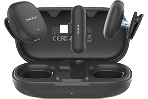 HMAZAE Mini Microphone for iPhone/iPad/Android, Professional Wireless Lavalier Microphone with Charging Case, USB-C Plug-Play, 3-Mode AI Denoise for Video Recording/Vlogging/YouTube/TikTok