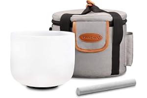 Ryan Dvan 10 Inch 417Hz Crystal Singing Bowl Sound bath Bowl with Padded Carrying Case and Suede Striker Sound Health Bowl