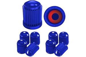 Pitlane Performance® Tapones de válvula – Pack de 10 | Tapas para válvulas de neumáticos compatibles con válvulas Schrader | para Coche, SUV, Moto, Bici, Caravana y más (Azul)